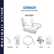Phụ kiện máy xông khí dung Omron NE-C801 Cốc thuốc Dây dẫn Mặt nạ Lọc khí ống ngậm Càng xông mũi
