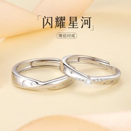 Opening 999 Ring Original Dixingyue Star Simple Chia All-Match Ring Sterling Silver Couple Men Women