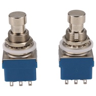 [fedya]2Pcs Guitar Effect Switches 9-Pin 3Pdt Guitar Effects Pedal Box Stomp Foot Metal Switch True 