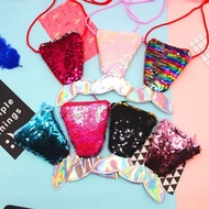 Dompet Labuci dengan Tali Dompet Kecil Dompet Kecil Ekor Duyung Crossbody Kanak-kanak Dompet Labuci 