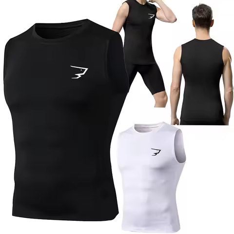 2026 New Model Men's Running Compression Sleeveless Sports Vest, Men's Fitness Sportswear, Running S