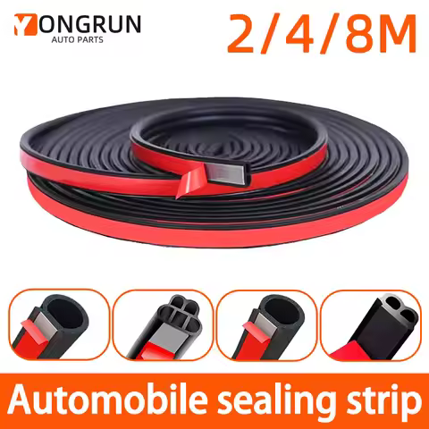YONGRUN 2/4/8M Automotive Door Sealing Strip Universal Self-Adhesive Door Edge Protection Strip D Ho