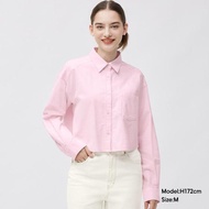 女裝 牛津短版襯衫(長袖) 351019