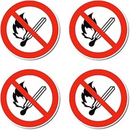 No open flame; fire, open source of ignition and smoking prohibited, prohibition sign: P003 - DIN EN