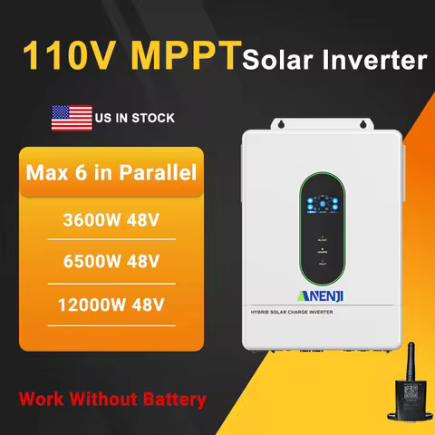 ANENJI 3.6KW 6.5K 12KW 48V 110V Hybrid Solar Inverter inversor solar híbrido MPPT Wifi Inverter aral