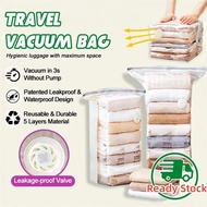 Premium Pumpless Travel Vacuum Bag - Luggage Organizer Storage Resealable Reusable Compression Bag P