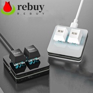 REBUY Copy Paste Keypad, Acrylic Mini Custom Mini 2 Key Keypad, Hot Swap Illumination Red Switch Key