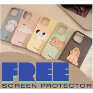 FREE SCREEN PROTECTOR. Casing for iPhone 16. Iphone 16 casing.Cute Cartoon Dog Casing.