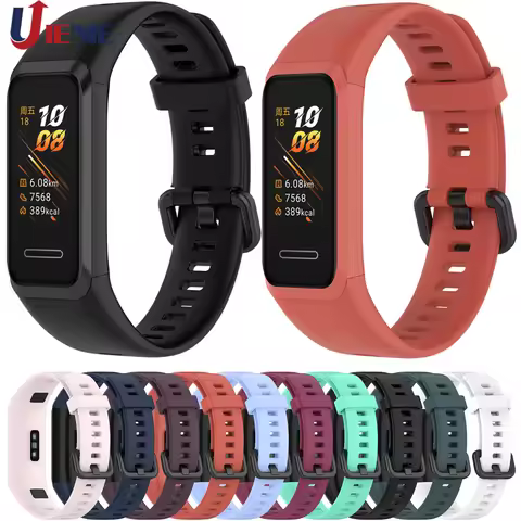 Silicone Watch Band for Original Huawei Band 4 Smartwatch Strap Bracelet Sport Watchband Replacement