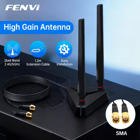 FENVI High Gain Antenna Extended Base Dual Band 2.4G/5Ghz For AX210 AX200 BE200 WiFi Card PC PCI-E A