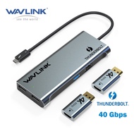 WAVLINK Thunderbolt 3 USB HUB Mini Dock with USB 3.0 and Gigabit Ethernet, Dual DisplayPort /HDMI 4K