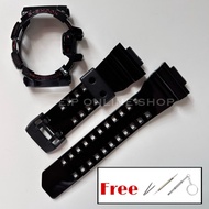 Replacement Strap & Bezel Glossy Black red for GShock GA400 GBA400 GBA GA400 free Tools & Springbar