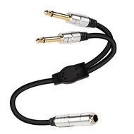 XMSJSIY 6.35mm 1/4 TRS Stereo Female to Dual 6.35mm 1/4 TS Mono Male Y Splitter Cable -50CM/19.68Inc