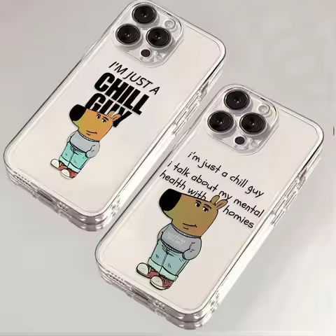 Hot MEME Chill Guy Phone Case For IPhone 16 15 14 13 12 11 Pro Max X XR XS 7 8 Plus Mini SE 2020 202