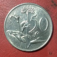 uang kuno koin asing 50 cents Afrika Selatan TP 1690