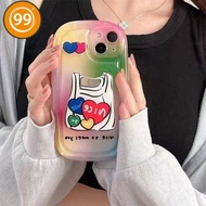 9S Rainbow Color Love Plastic Bag Phone Case Compatible for IPhone 11 14 13 12 Pro XS Max X XR 7 8 Plus Soft Phone Full