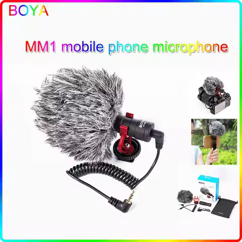 BOYA BY-MM1 Microphone Cardioid Shotgun for iPhone Android Smartphone Canon Nikon Sony DSLR Camera C