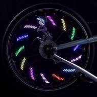 USB ชาร์จได้14 RGB ไฟติดล้อจักรยาน LED ไฟติดซี่ล้อจักรยาน MTB ไฟสัญญาณเตือนจักรยานเสือหมอบ