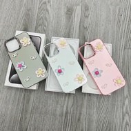 Titanium matte case with metal camera border MORE COLOR FLOWER WITH JEWELS with square edges anti-fo