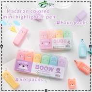 【hot sale】korean ins highlighter 6pcs stationery set cute highlighter magic pen cute highlighter wit