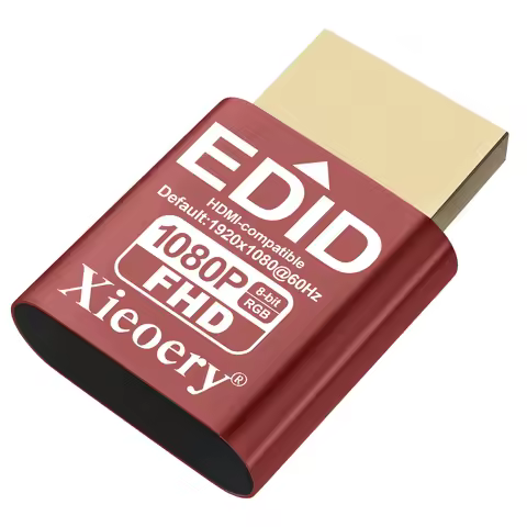 HDMI EDID Emulator 1080P 60Hz RGB, FHD Dummy HDMI Plug for GPU Rigs, Stable Display Output & Multi-R