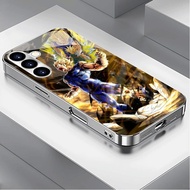 Dragon Ball Z Vegeta 06 Luxury Plated Frame Glass Phone Case For Samsung Galaxy S22 S23 S24 S25 Ultr