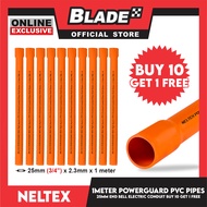 Buy 10 Get 1 Free Neltex PVC Powerguard Pipe with End Bell 25mm x 1meter Electric Conduit Pipe