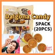 Squid Game Dalgona Candy 5 Pack (20 PCS) Korean Sugar Honeycomb Toffee
