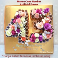 Money Cake Number - Buket Bunga Uang - Kue Uang Hanya Jasa