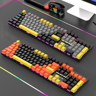 Mechanical Keyboard 87-Key 61-Key Wired Keyboard Office Game Keyboard Dazzling Silver Fox Green Axis