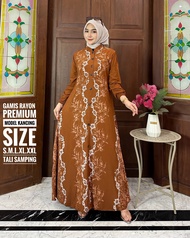 ( S M L XL XXL ) Temukan Gamis twill rayon gamis terbaru twil gamis syari rayon candi mekar - Motif 