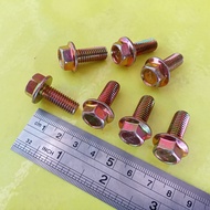 FLANGE BOLT KUNING M8 X 20 / BAUT 12 KUNCI 12 / BAUT TOPI M8 X 20 KUNING / FLANGE BOLT M8X20 KUNING