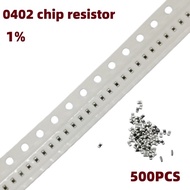500PCS 0402 SMD Resistor 1% 0R 10R 100R 1K 1.2K 2.2K 3.3K4 .7K 5.1K 10K 100K 1MΩ Tolerance Full Resi