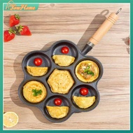 【Fast Delivery】5-Cup Cast Iron Egg Frying Pan Non Stick Omelette Pan with Handle Fried Egg Pan for B