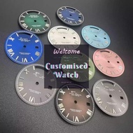 [NH35] Watch Surface Modified Dual Calendar 31mm Multicolor Roman Character Silver Strip Nails Adapt