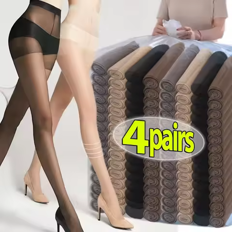 1/4Pairs Tear Resistant 0D Stockings Women Summer Ultra-thin Transparent Anti-cored Hook Pantyhose B