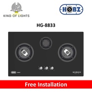 Hobz HG-8833 3-Burner Tempered Glass Gas Hob