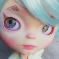 Blythe Asian custom doll, Blythe OOAK, white skintone blue mint hair OOAK doll
