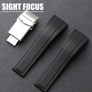 สายนาฬิกาข้อมือยาง20มม. 21มม. 22มม. สำหรับ Rolex Omega Seiko การปรับสองทางสายนาฬิกาพอดีกับข้อมือขนาด