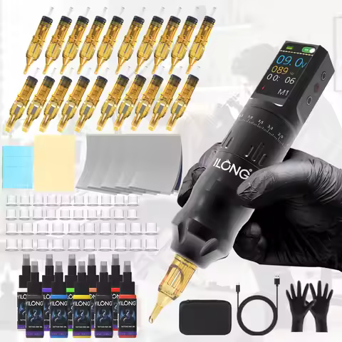 YILONG High Quality Tattoo Pen Kit For Permanent Makeup Tattoo Machine New Cool Tattoo Kit Tattoo Po