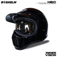 CHEAPEST - Cakil HBC SOLID Inner Visor Helmet Retro Full Face Helmet SNI