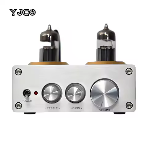 YJCO 6J5 Vacuum Tube Preamp QCC3034 Bluetooth5.1 AptX HD 24Bit 48KHz HiFi Tone Control Stereo RCA Pr