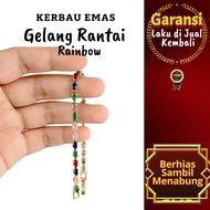 Gold Buffalo Rainbow Chain Bracelet 10K Color Ready Size