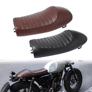 Black Motorcycle Cafe Racer Seat Custom Vintage Brat Flat Hump Saddle Seats Leather For Honda CB125S CB200 CB350 CL350 C