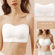2pcs Ultra Thin Strapless Bra Ice Silk Tube Top Underwear Female Small Breast Gathering Non-slip No