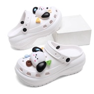 FENTINA Sandal Kodok Dewasa Wanita Kekinian Tinggi 8cm  Sandal Baim Wedges sandal Jelly Anti-selip