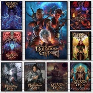 Popular Pretty Game B-Baldurs G-Gate 3 Poster High Quality Dorm Living Room Aesthetic Wall Decoratio