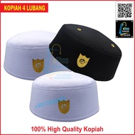 Kopiah 4 Lubang Logo High Quality Kopiah White Black