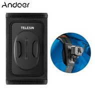 TELESIN Action Camera Backpack Strap Mount Clip Holder Compatible with DJI OSMO Pocket GoPro Hero 8/7/6/5 SJCAM Sports Cameras