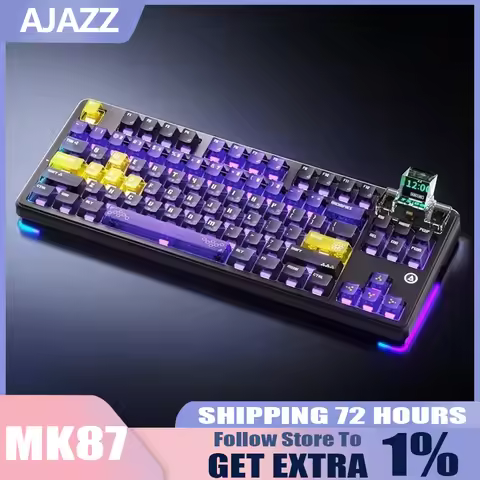 First AJAZZ MK87 Prism Mechanical Keyboard RGB Three Mode Wireless Gaming Keyboard Hot Swap Gasket 1